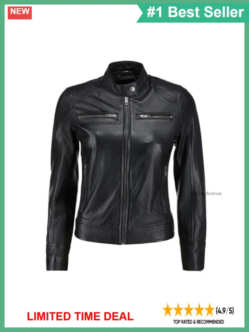 Lambskin Leather Cafe Racer Jacket Women Slim Fit Biker Moto